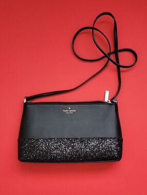 kate spade Black Glitter Accent Crossbody Bag